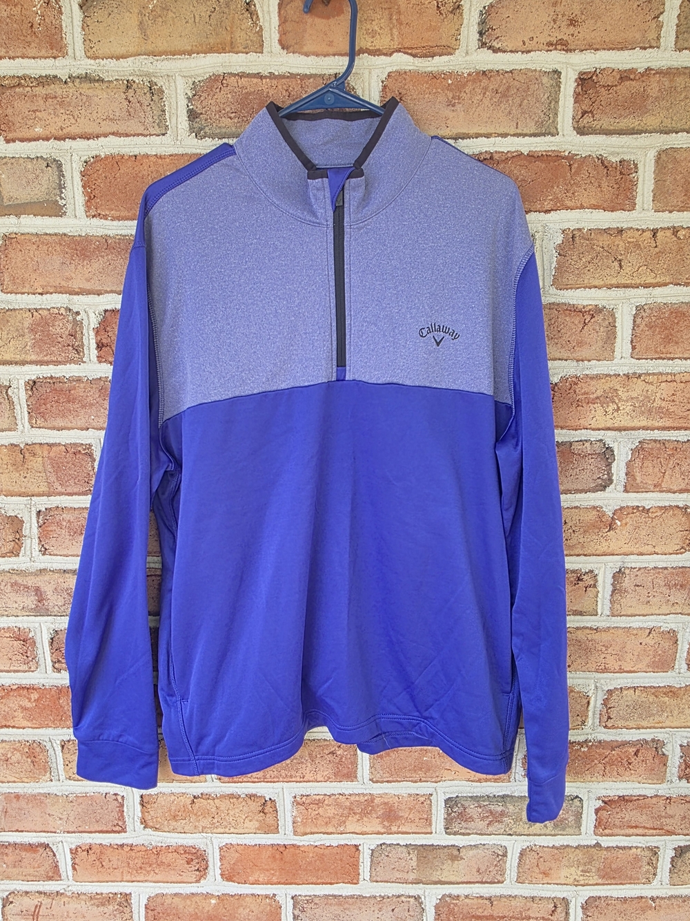 Callaway Vibrant Purple Golf Pullover with Heather Gray Label